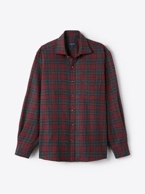 Canclini Scarlet and Grey Plaid Beacon Flannel